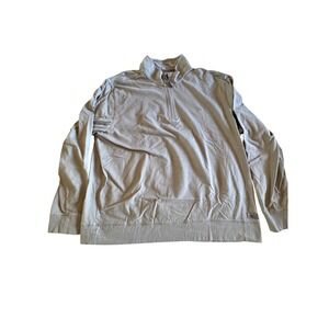 Izod Saltwater Mens 2XL Gray Quarter Zip Pullover Cotton Sweater 45GK323020